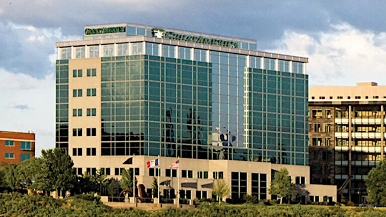 Exterior view of the GreatAmercia building in downtown Cedar Rapids.