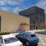 A rendering of North Liberty's new city hall, which began construction in early October.