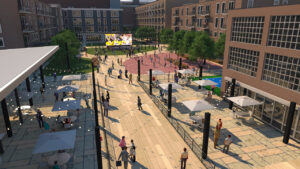 This public plaza area is at the center of the $81.5 million "FIrst and First West" project. CREDIT CITY OF CEDAR RAPIDS