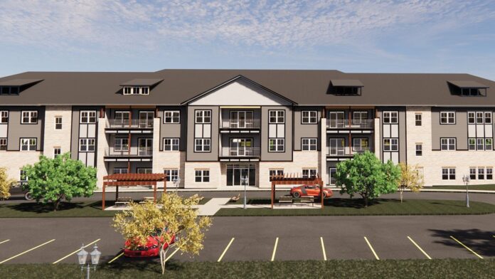 Hiawatha A rendering of HUB LLC’s Oakbrook project to be developed at 155 Robins Rd. in Hiawatha.