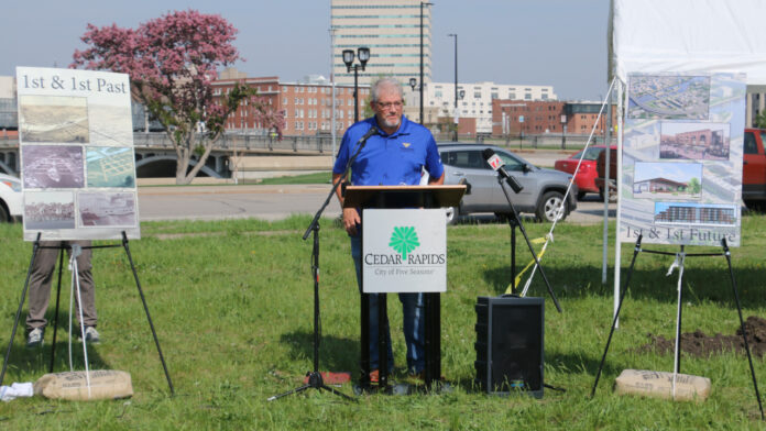 Joe Ahmann at First and First West groundbreaking