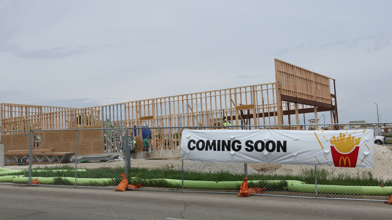 Construction work continues for a new McDonald's restaurant at 4520 First Ave. NE in Cedar Rapids. CREDIT RICHARD PRATT