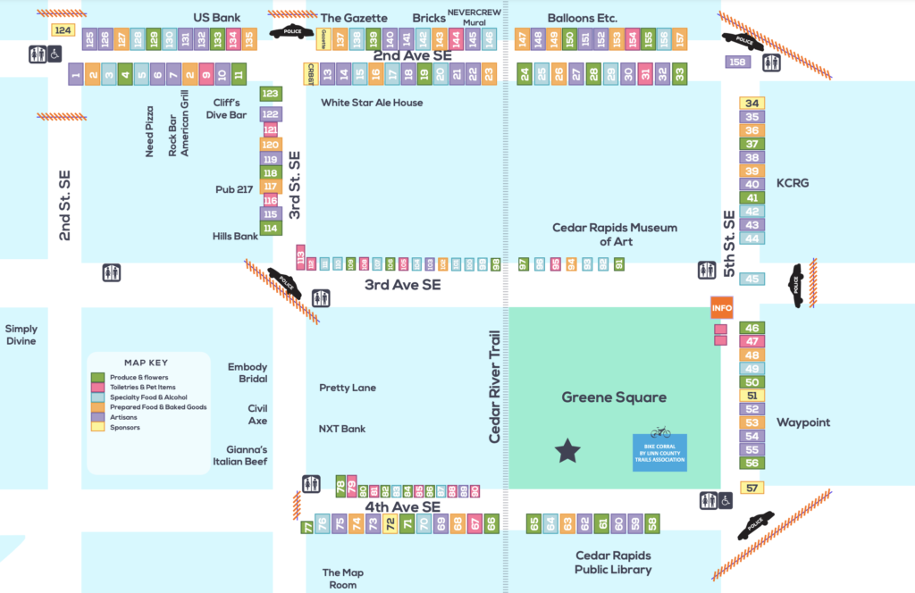 Cedar Rapids Downtown Farmers Market map