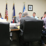 Members of the Linn County Technical Review Committee discuss details of the Duane Arnold Solar projects with NextEra Energy representatives during a committee meeting Thursday, May 19, 2022 at the Jean Oxley Administrative Office Building in Cedar Rapids. CREDIT RICHARD PRATT