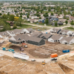 An aerial view of The Estates in North Liberty, a senior-living cooperative similar to The Borough, a proposed community part of the Monument Hills development.