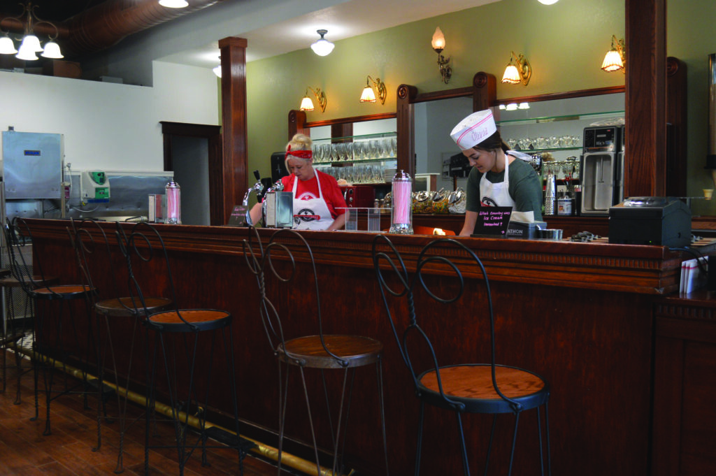 The soda fountain at Sweet Mercantile in the Czech Village.