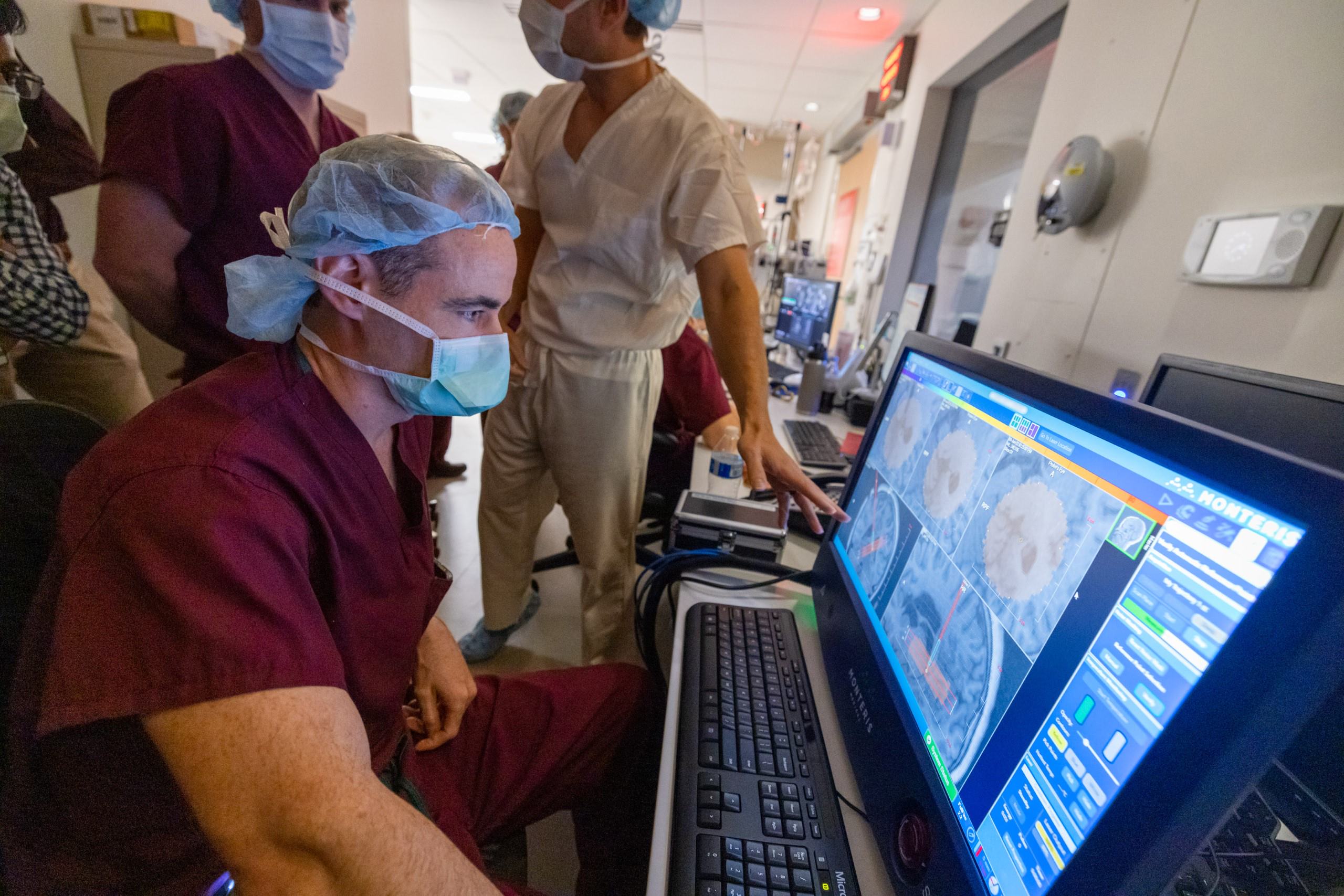 Dr. Brian Dlouhy, a neurosurgeon with University of Iowa Health Care, using LITT. CREDIT UI HEALTH CARE