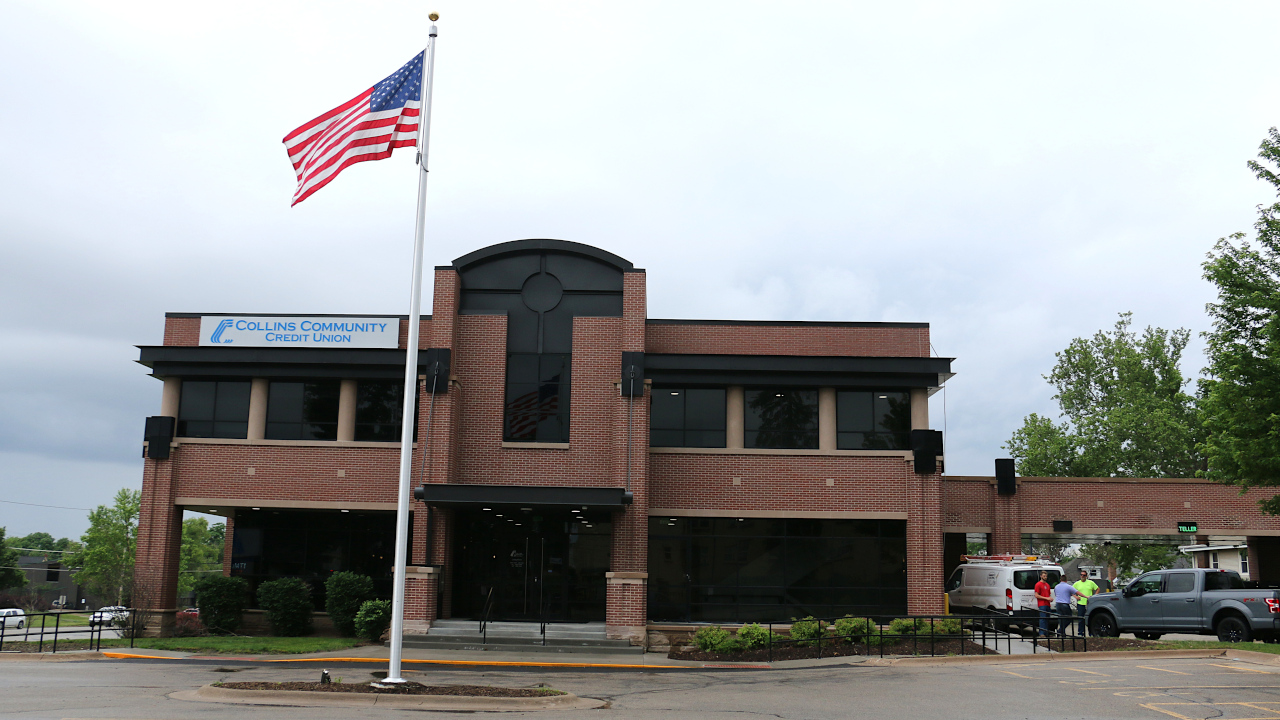 Collins Community Credit Union new branch The new Collins Community Credit Union branch at 1800 First Ave.