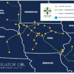 An updated map of Navigator CO2 Ventures' proposed carbon pipeline through Iowa.