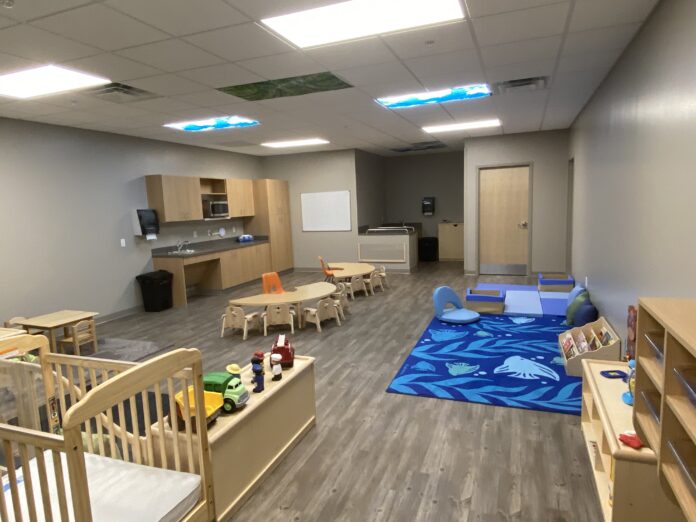 A classroom at the new child care center at Outlets Williamsburg.