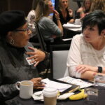 Attendees discuss a prompt at CBJ's Diversity , Inclusion & Impact Symposium on Aug. 17, 2022.