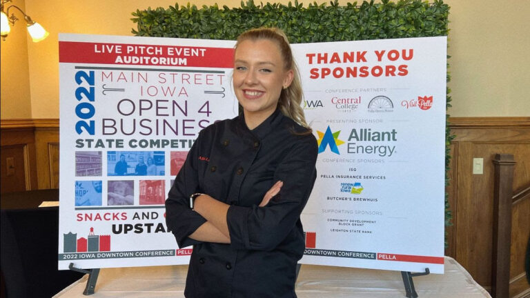 Allie Lanham, owner of "The Hangry Lady" in Cedar Rapids, was honored at the Open 4 Business pitch contest. CREDIT IEDA