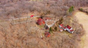 An aerial view of the farmstead site.