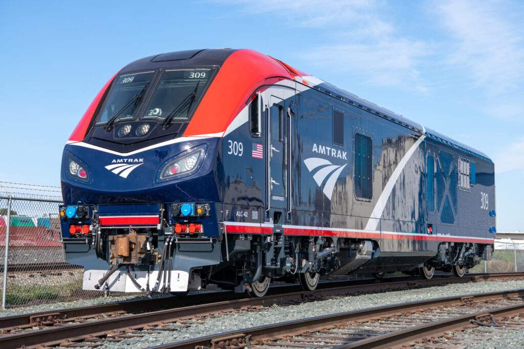 An Amtrak train in California.