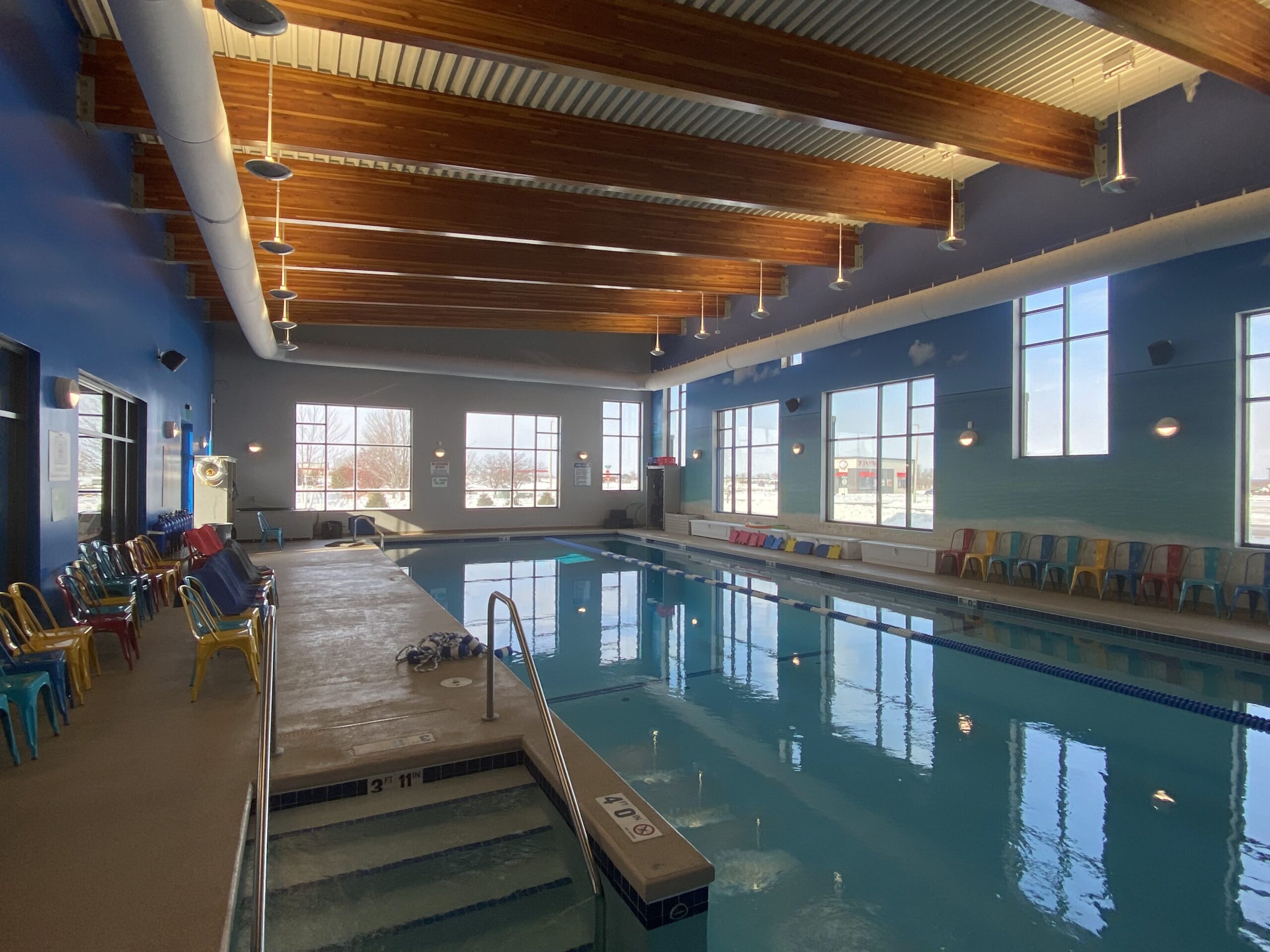 The inside of Diventures' 8,000-square-foot facility in North Liberty, which features a heatead pool.