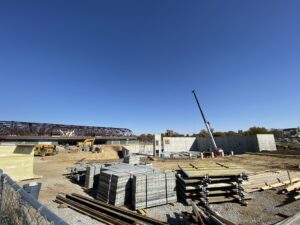 Construction is underway at the new Hawkeye wrestling training facility.