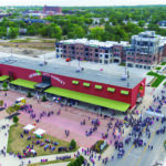 An aerial view of NewBo City Market in 2018.
