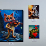 A collection of art found at Chris Sherman's art exhibition at C.S.P.S. Hall in Cedar Rapids., which features work assisted by artificial intelligence. CREDIT CHRISTOPHER SHERMAN YOUTUBE