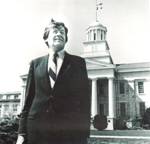 This photo of Boyd, from the 1981 “Hawkeye” yearbook, accompanied an announcement that Boyd was stepping down from the UI presidency to become president of the Field Museum of Natural History.