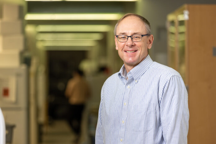 UI professor John Wemmie in his lab on Jan 14. 2022. His research centers around treating addiction and relapse. CREDIT UNIVERSITY OF IOWA HEALTH CARE