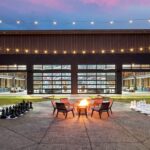 The Highlander's outdoor courtyard and patio has life size chess boards, bags, ping pong and frisbee golf. CREDIT HIGHLANDER HOTEL