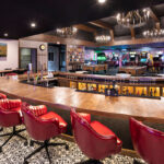 The new-look Supper Club features its sunken bar and arcade space. CREDIT HIGHLANDER HOTEL