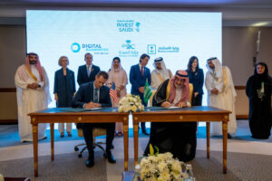 Digital Diagnostics co-founder Seth Rainford signs a Memorandum of Understanding with the Kingdom of Saudi Arabia in July. CREDIT DIGITAL DIAGNOSTICS