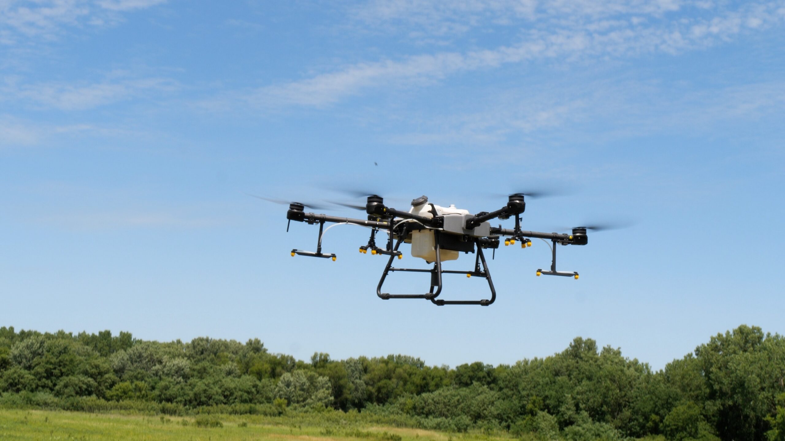 A Rantizo agriculture drone operates over crops. CREDIT RANTIZO