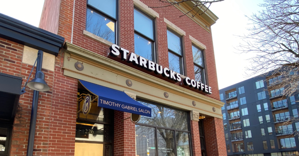 Workers at the Iowa City Starbucks, located at 228 S Clinton St., have voted to unionize. CREDIT NOAH TONG