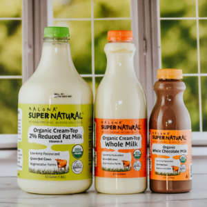 Kalona SuperNatural's 2% reduced fatmilk, whole milk and whole chocolate milk touts its health and environmental benefits. CREDIT OPEN GATES GROUP