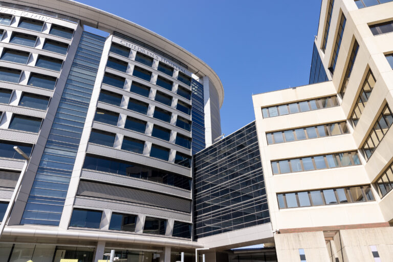 Stead Family Children’s Hospital connects to John Pappajohn Pavillion in March 2023. CREDIT UNIVERSITY OF IOWA.
