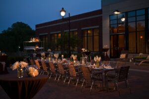 The Hyatt Regency terrace duringa wedding reception. CREDIT HYATT REGENCY