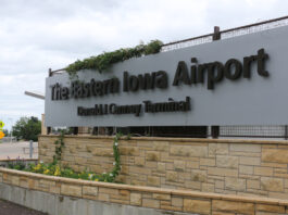 Eastern Iowa Airport terminal sign