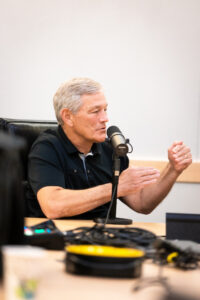 Coach Kirk Ferentz is interviewed by host Nate Kaeding on the most recent episode of the Real Success podcast. CREDIT UPLOAD MEDIA GROUP