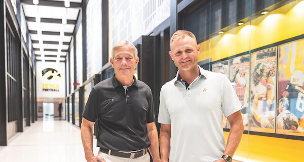 Coach Kirk Ferentz is interviewed by host Nate Kaeding on the most recent episode of the Real Success podcast. CREDIT UPLOAD MEDIA GROUP