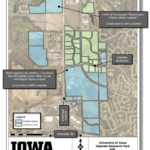 A map of the University of Iowa Oakdale Research Park and Oakdale Campus. CREDIT BOARD OF REGENTS
