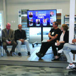 Panelists at the Hiawatha Economic Development Corporation’s State of the City event Sept. 14 included (L-R) city attorney Mark Parmenter, Mayor Bill Bennett, Cedar Rapids owner Hassan Igram, Dr. Matt Aucutt of Mercy Medical Center and Carla Andorf of Kirkwood Community College. CREDIT RICHARD PRATT