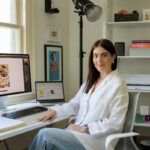 Alicia Terry, co-founder of Saturday Social, works in her home studio in Cedar Rapids. CREDIT ALICIA TERRY