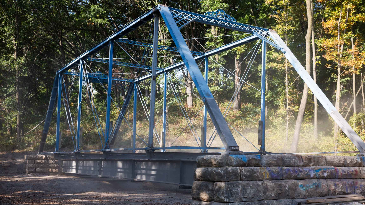 Bertram Road blue bridge Indian Creek Nature Center