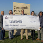 Pictured from left to right: Administrator Ryan Heiar (City), Mayor Chris Hoffman, Terry Sullivan (Linn County REC), Jillian Miller (City) and Nick Bergus (City)
