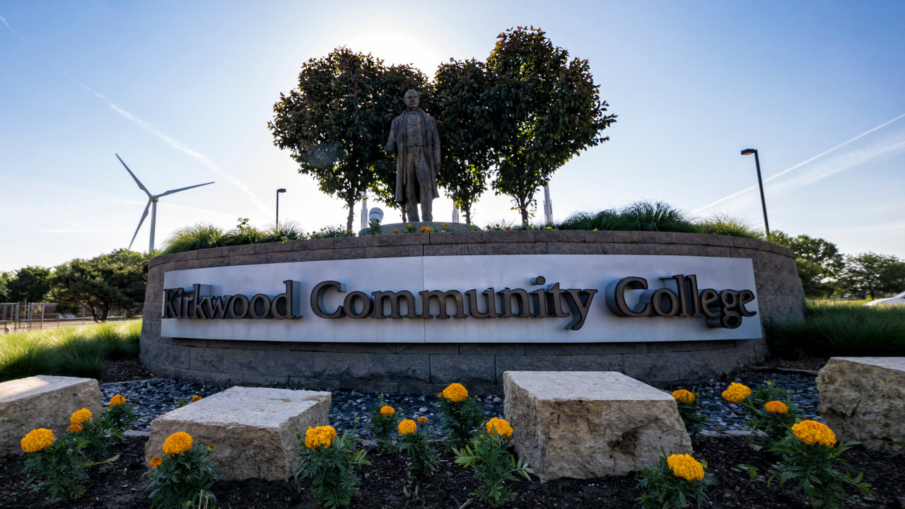 Kirkwood Community College roundabout Samuel Kirkwood