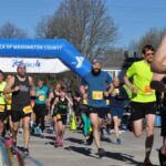 Runners at the starting line of the Kewash Half Marathon.