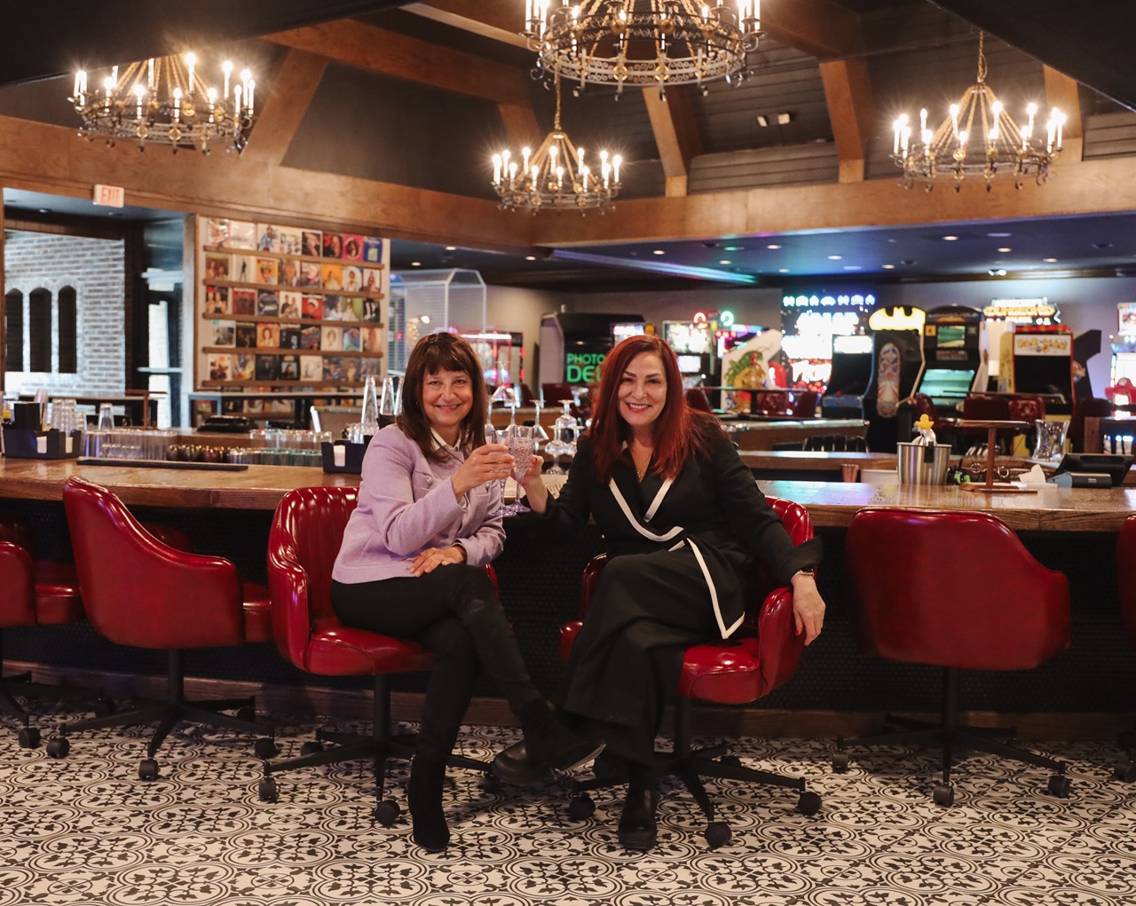 Angela Harrington, owner of The Highlander Hotel (left), and Danise Petsel, owner of Iowa River Power Restaurant (right).