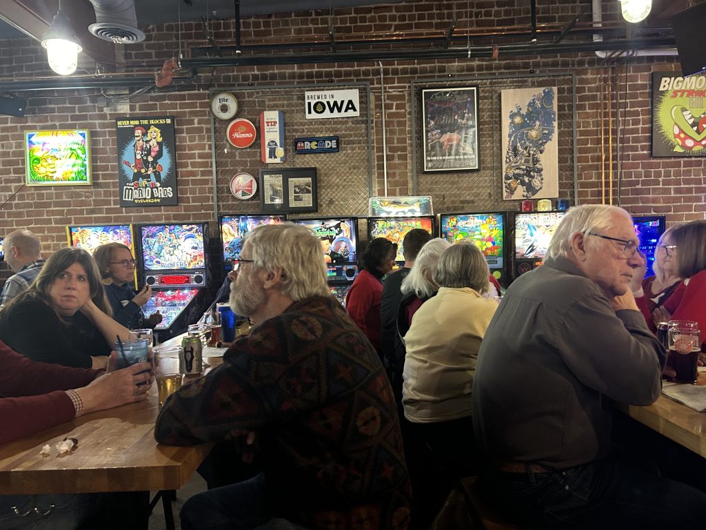 Patrons visit the Quarter Barrel, Cedar Rapids, on Valentine's Day as a part of a new Supper Club. CREDIT ELIZABETH SCHULTZ