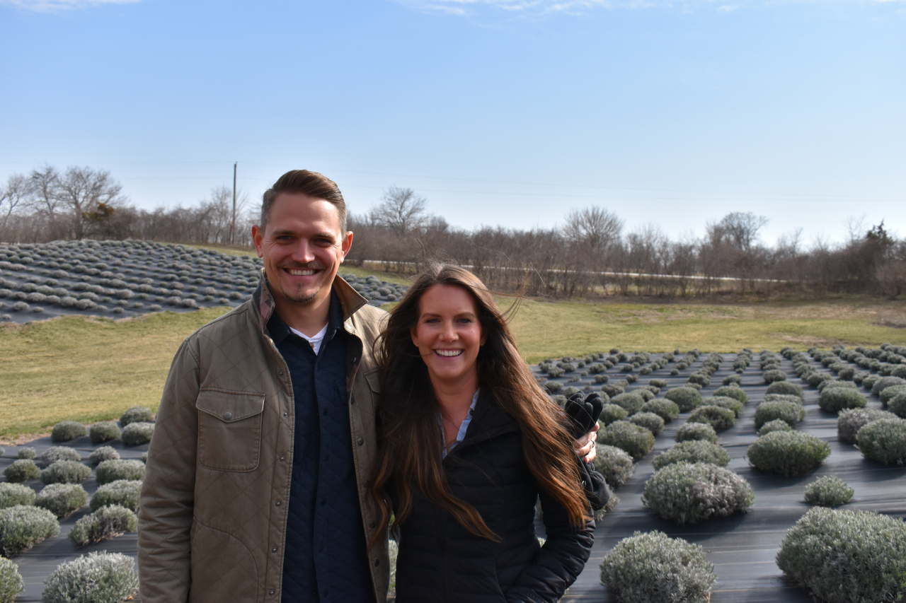 Taylor and Stephanie Getting, owners of Calyx Creek Lavender & Lodging in Oxford.