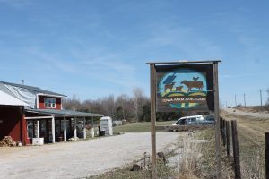 A sign marks the entrance to the Iowa Farm Sanctuary, a nonprofit located in Oxford. 