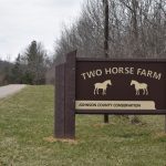 Sign outside of Two Horse Farm, 2257 Sugar Bottom Road NE in Solon. The Johnson County Conservation Board bought the property in 2022 to join the county's park system.