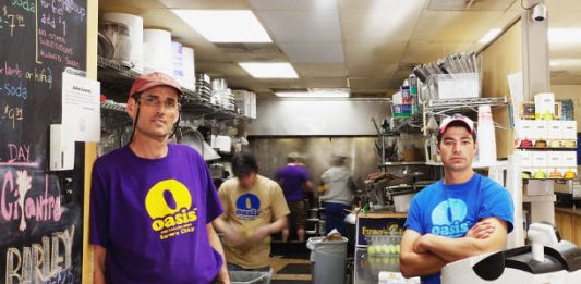 Oasis Street Food owners Naftaly Stramer and Ofer Sivan. CREDIT OASIS STREET FOOD