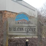 The sign outside the Coralville Recreation Center, located at 1506 8th St.