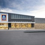 A rendering of the new Aldi opening in North Liberty May 2.